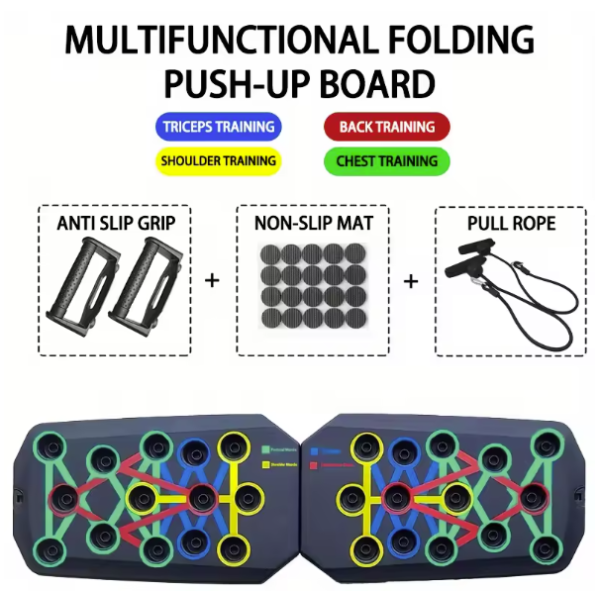 Push-up Board Set Portable Multifunctional Push-up Bar Foldable Fitness Equipment For Chest Abdomen Arms/Back Training - Image 2