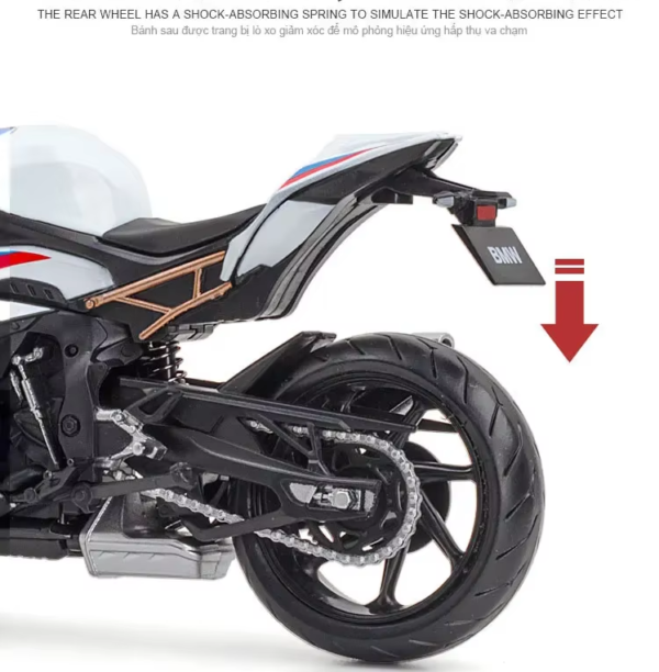 1:12 BMW S1000RR Motorcycle Model Car Simulation Alloy Metal Toy Motorcycle Children's Toy Gift Collection - Image 2