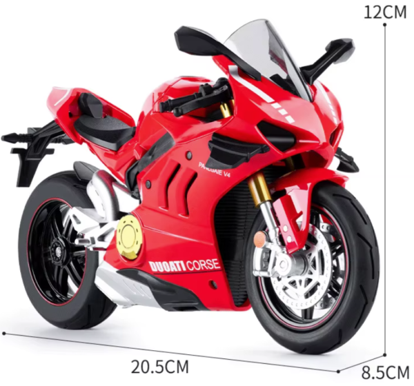 1:10 Ducati V4S S1000RR H2R Alloy Die Cast Motorcycle Model Vehicle Collection Sound and Light Off Road Autocycle Toys Car - Image 11